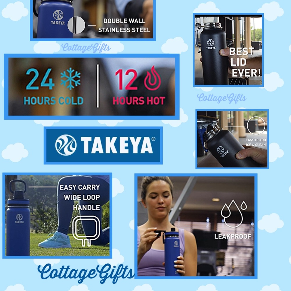 Takeya Insulated Stainless Steel Water Bottle - Picture 3 of 3